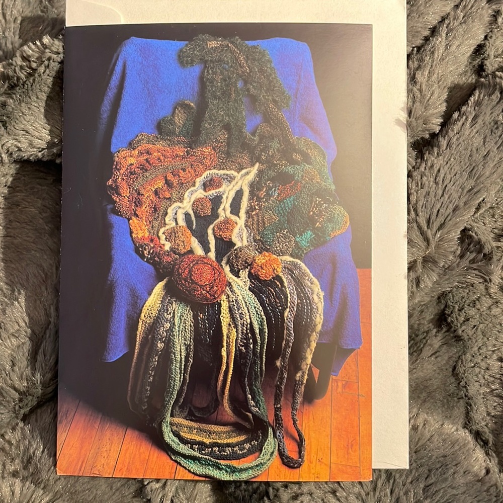 Gifts for knitters!  Blank notecard featuring art by Debbie New